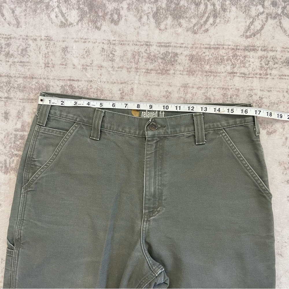 Carhartt Men's Rugged Relaxed Fit Olive Green Cargo Carpenter Pants 34x32 - Picture 7 of 12
